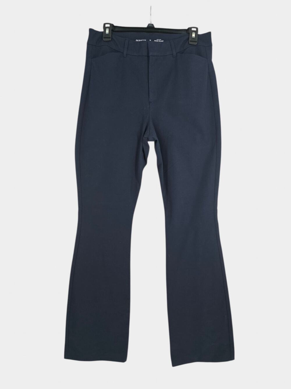 Old Navy Pixie Flare Pants Women's 12 Tall High-Rise Navy Officewear